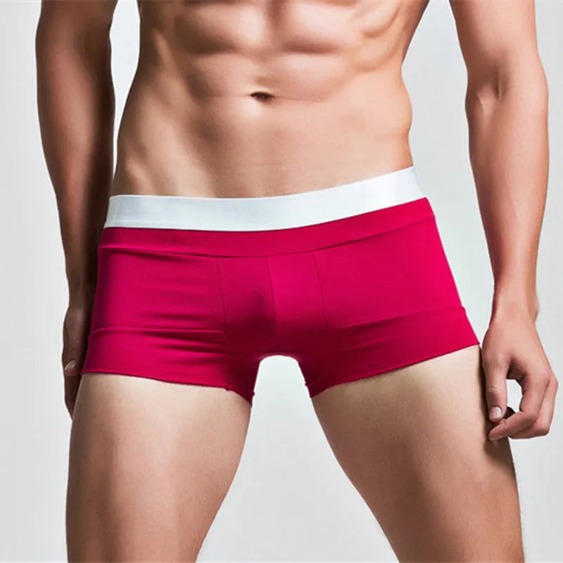 High Quality Cotton Underwear Men Boxer Shorts Fashion Low Waist U convex pouch Boxers Sexy Comfort Cueca Boxer Men Trunks