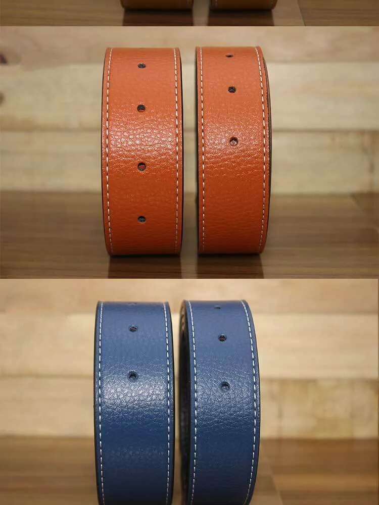 new Luxury Brand H Belts for Men High Quality Pin Buckle Male Strap Genuine Leather Waistband Ceinture Homme,No Buckle 3.3cm