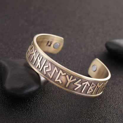 LIKGREAT Ancient Celtics Knot Symbol Bangles Silver Color Magnetic Cuff Viking Rune Bracelet Triskel Vintage Health Care Jewelry