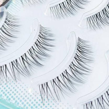 Slim Clear Band 5 Pairs Makeup Natual False Eyelashes Korean Fake Eye Lashes Extension Volume Mink Fluffy Wholesale