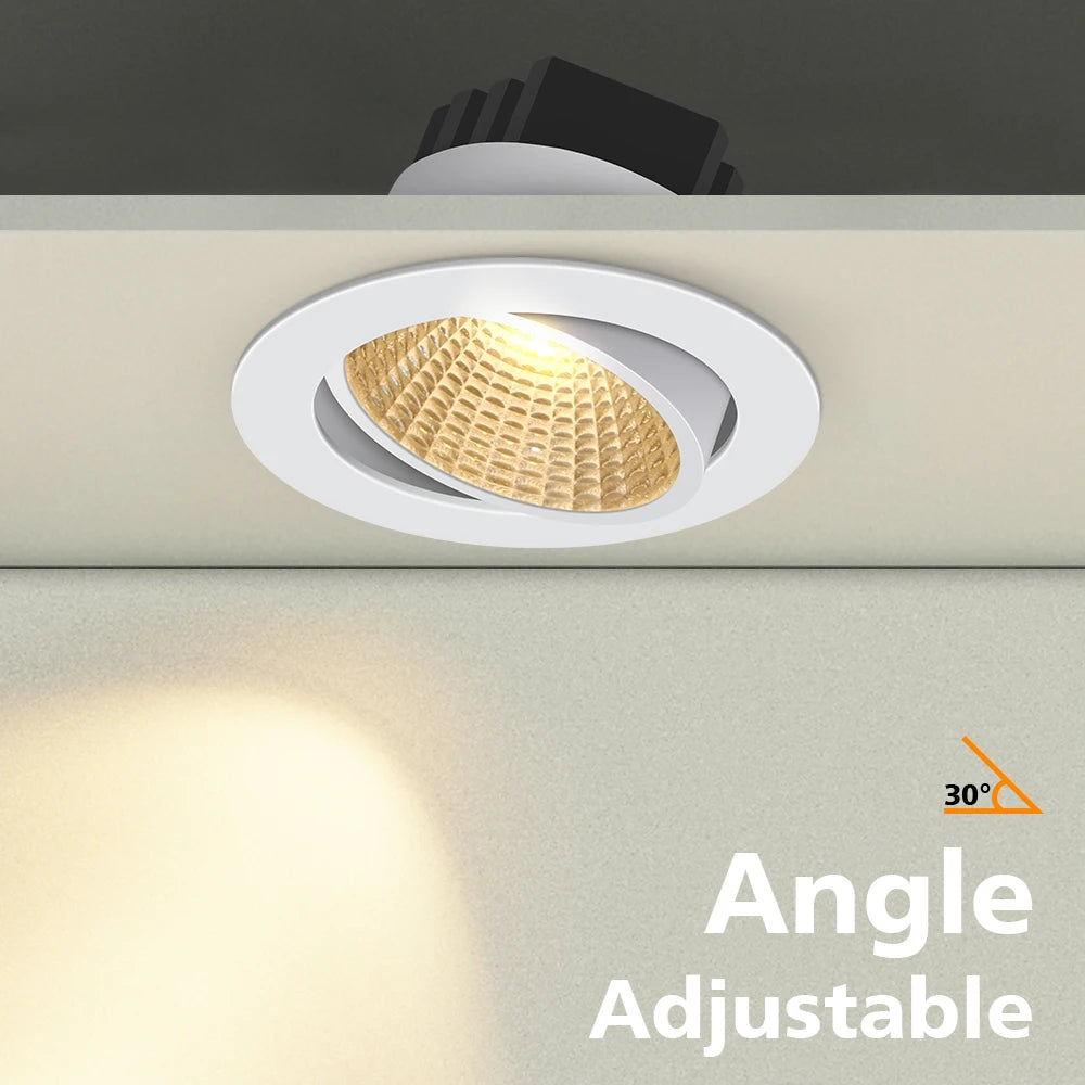 [DBF]Super Bright Recessed LED Dimmable Downlight COB 5W 7W 10W 12W 3000K LED Ceiling Spot Light LED Ceiling Lamp AC 110V 220V