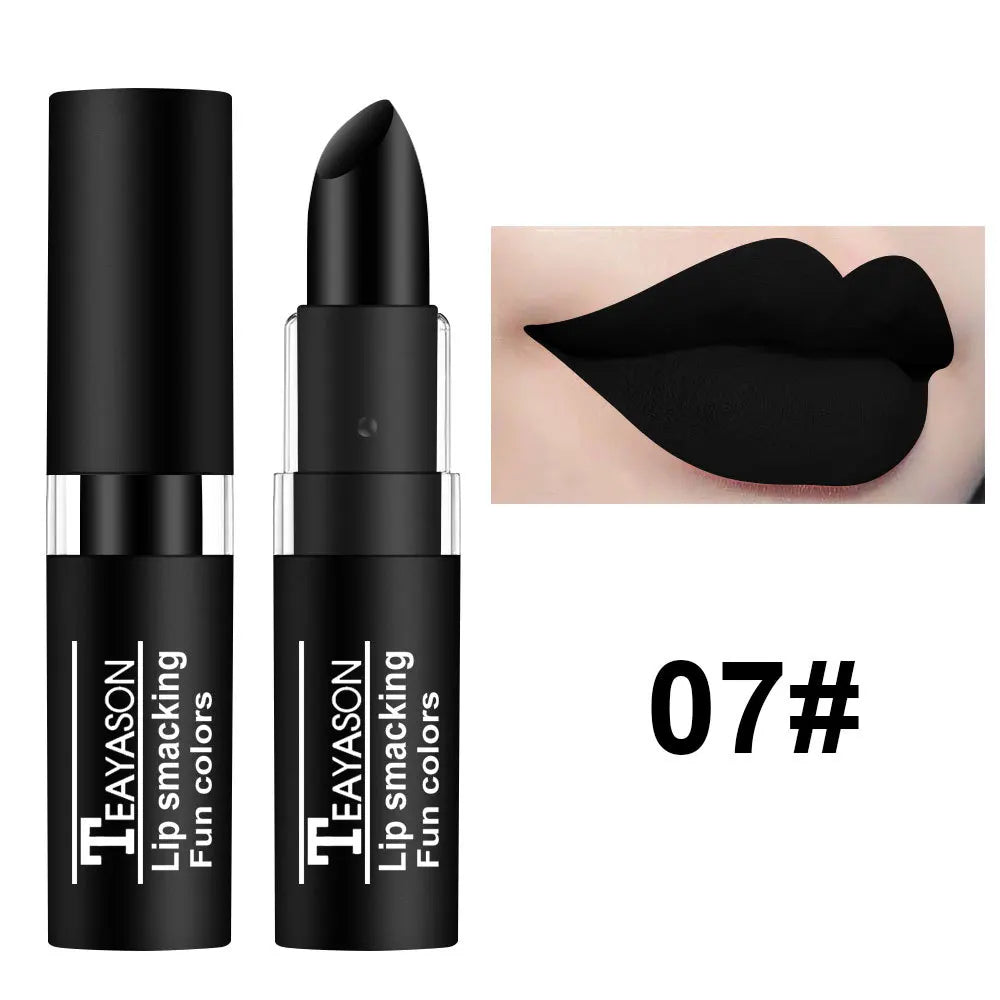 Sexy Red Matte Lipstick Nude Velvet Lip White Black Green Waterproof Long-Lasting Lip Stick Makeup Creative Makeup for Halloween