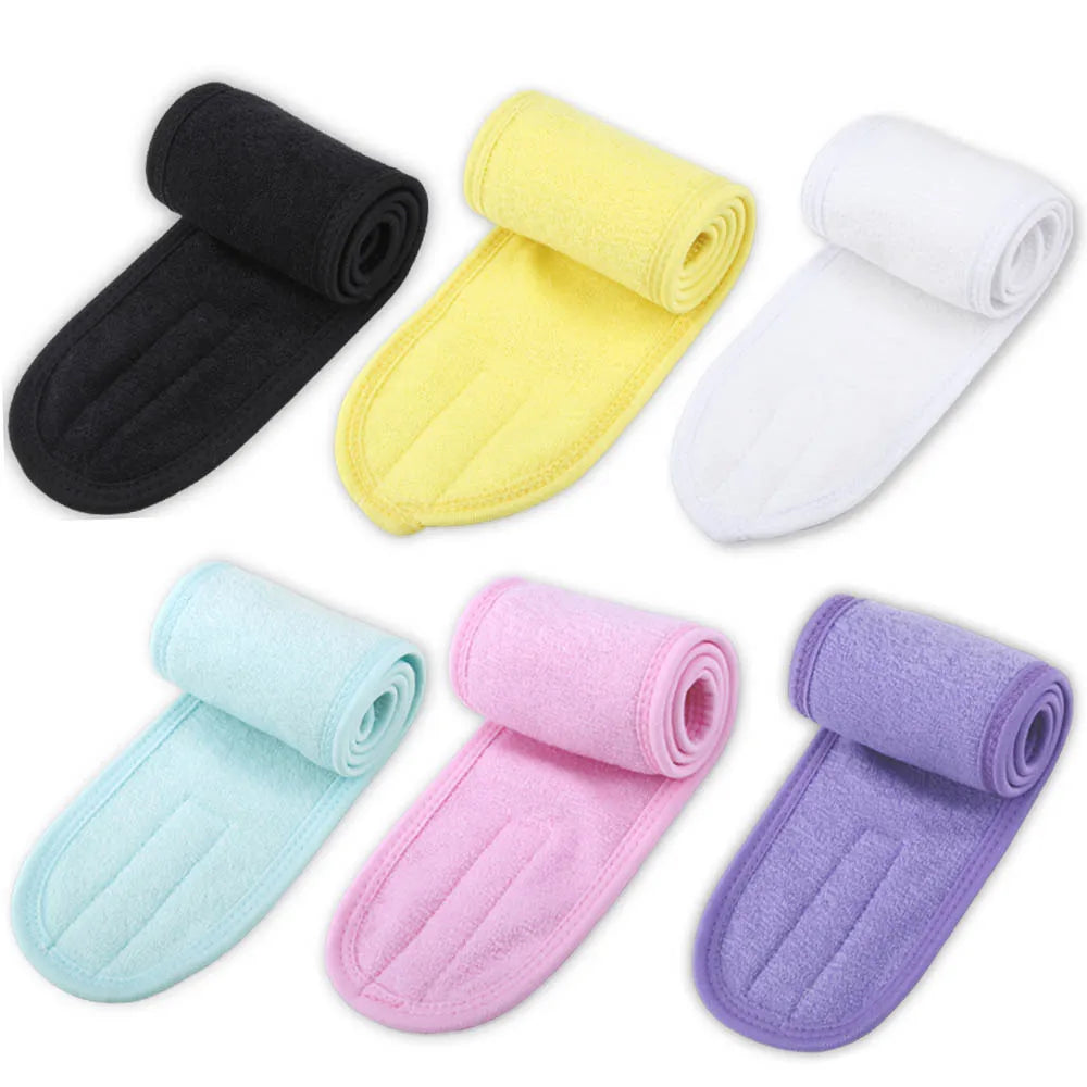 1pcs Eyelashes Extension Wash Face/Spa/Eye Lash Soft Face Headband Make Up Wrap Head Terry Cloth Headband with Magic Tape Tool