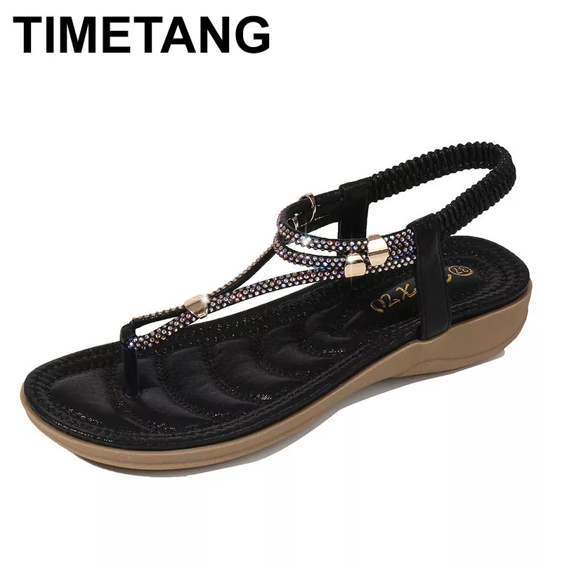 TIMETANG 2020 Fashion Luxury Designer Wedge Shoes For Women Flat Sandals Ladies Beach Sandals Women Sandles