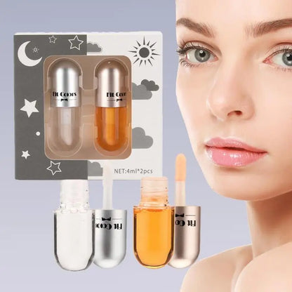 Lip Oil Day Night Instant Volume Plumper Oil Clear Mint Lip Balm Moisturizer Reduces Thin Lip Line Cosmetic Lip Gloss Lip Serum