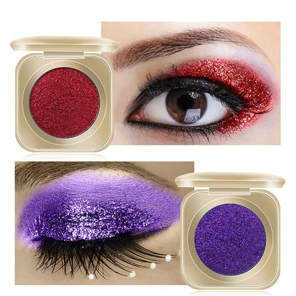 Net Red Monochromatic Pearlescent Glitter Powder Colorful Eyeshadow Powder Long-lasting Color Polarized Portable Eye Shadow