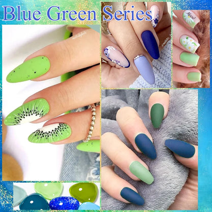 Mtssii Green Blue Uv Gel Nail Polish Top Uv Led Gel Nail Art Varnish Hybrid Soak Off Gel Lacquer Lucky Nail Paint Gel Polish