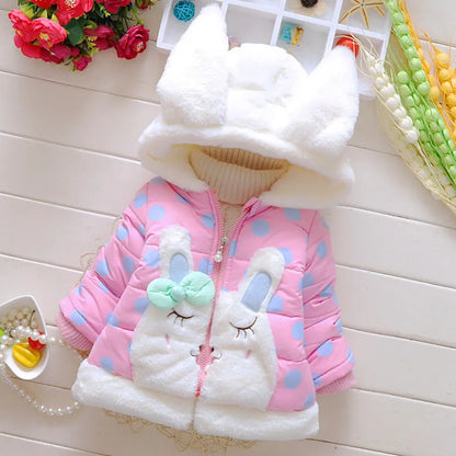 Winter Newborn Baby Girl Clothes Outfits Fleece Warm Cotton Coat Outerwear for Toddler Girl Baby Clothing Outfits Wear Bow Coats