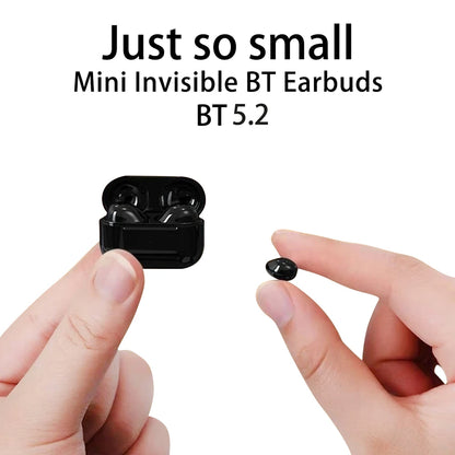 Invisible Earphones Mini Headphones Bluetooth TWS Wireless Touch Gaming NFC Semi-In-Ear Earbuds Noise Reduction Sports Headset