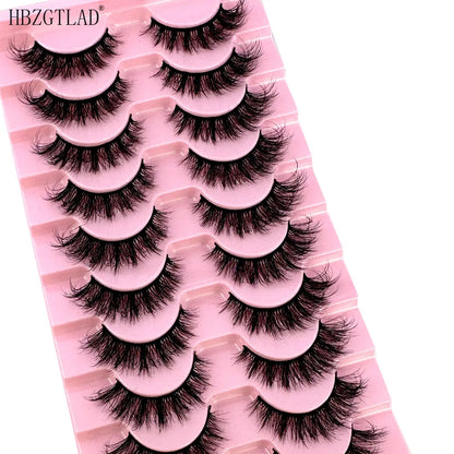 NEW Mink Lashes Natural Look False Eyelashes Wispy Cat Eye Lashes Fluffy 3D Mink Lashes Natural Fake Lashes Strip Lashes 10Pairs