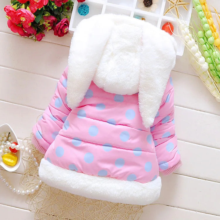 Winter Newborn Baby Girl Clothes Outfits Fleece Warm Cotton Coat Outerwear for Toddler Girl Baby Clothing Outfits Wear Bow Coats