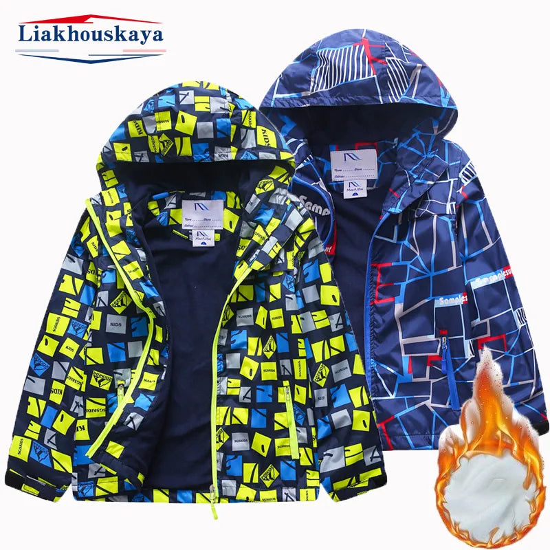 Kids Jacket For Boy Children'S Wear Boys Windbreaker Autumn Baby Waterproof Inner Polar Fleece Jackets Coat Outwear Submachine