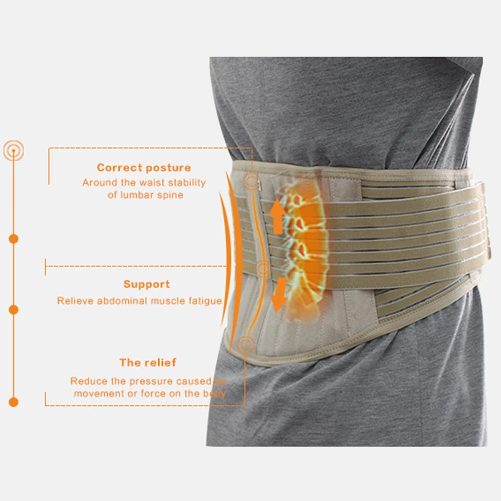 Tcare 1Pcs New Tourmaline Adjustable Self-heating Lower Pain Relief Magnetic Therapy Waist Support Belt Brace Lumbar Health Care