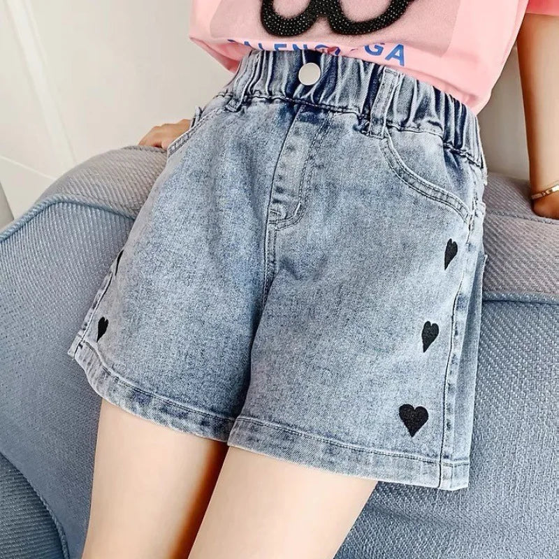 Korean Girls Denim Shorts Hole Summer Girls Jeans Short Pants Fashion Children's Wear Teenage Kids 12 years old Thin Hot Pants