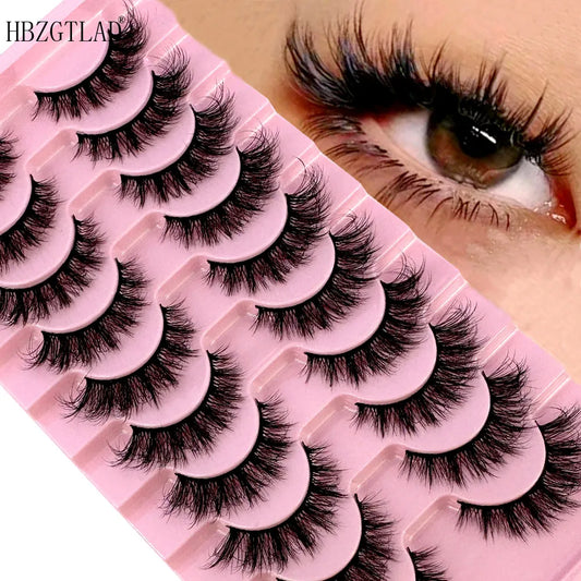 NEW Mink Lashes Natural Look False Eyelashes Wispy Cat Eye Lashes Fluffy 3D Mink Lashes Natural Fake Lashes Strip Lashes 10Pairs