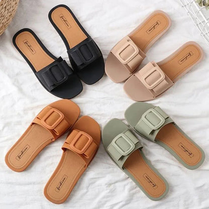 Comemore Sandals Female Summer House Women's Fashion Casual Korean Sandal Soft Home Footwear Beach Flat Slippers for Women Shoes
