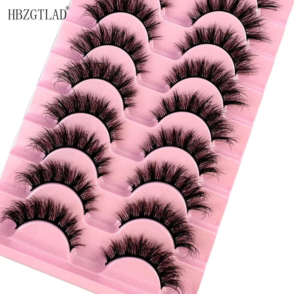 NEW Mink Lashes Natural Look False Eyelashes Wispy Cat Eye Lashes Fluffy 3D Mink Lashes Natural Fake Lashes Strip Lashes 10Pairs