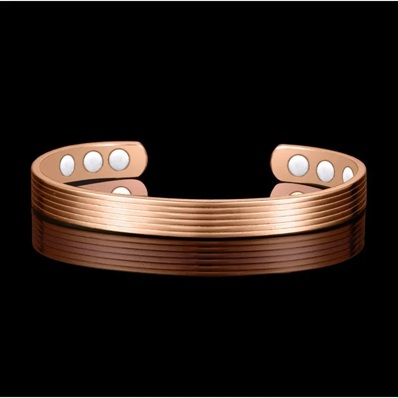 Matte Copper Magnetic Bracelet Men\\\\'s Arthritis Adjustable High Magnet Men\\\\'s Cuff Bracelet Magnetic Health Jewelry