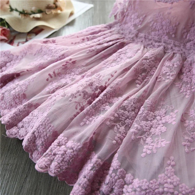 Summer Girl Dress Casual Baby Girls Clothes Kids Dresses For Girls Lace Flower Wedding Gown Children Birthday Party School Wear