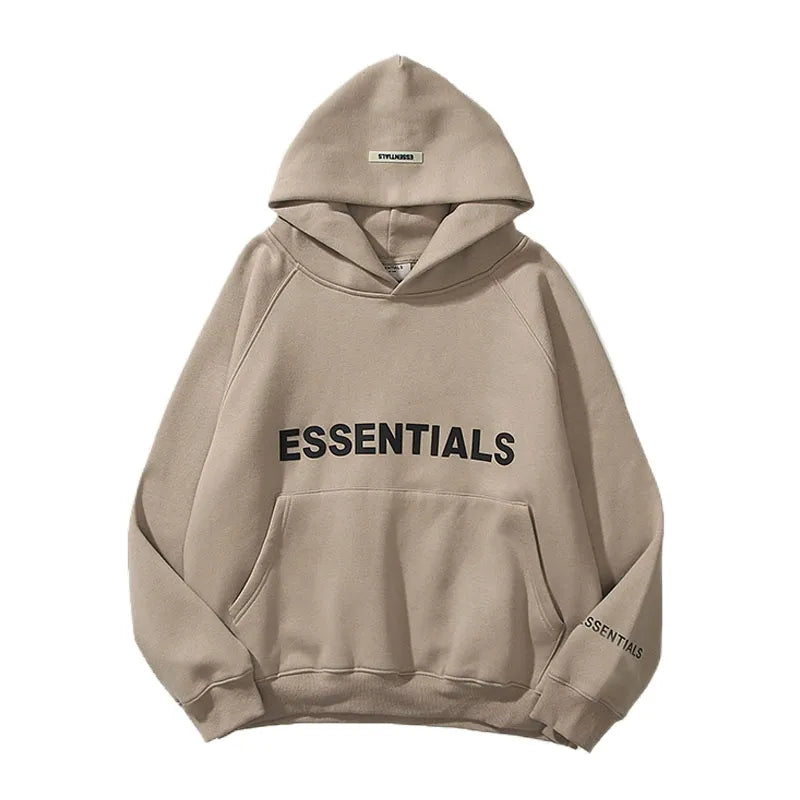 Essentials Hoodie Men's Reflective Letter Printed Oversized Hoodies Sweatshirts Women Fashion Pullover Hip Hop Street Sweat Tops