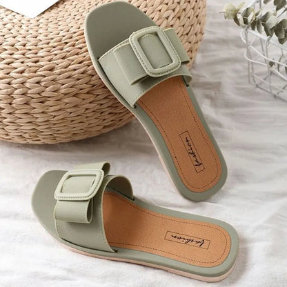 Comemore Sandals Female Summer House Women's Fashion Casual Korean Sandal Soft Home Footwear Beach Flat Slippers for Women Shoes