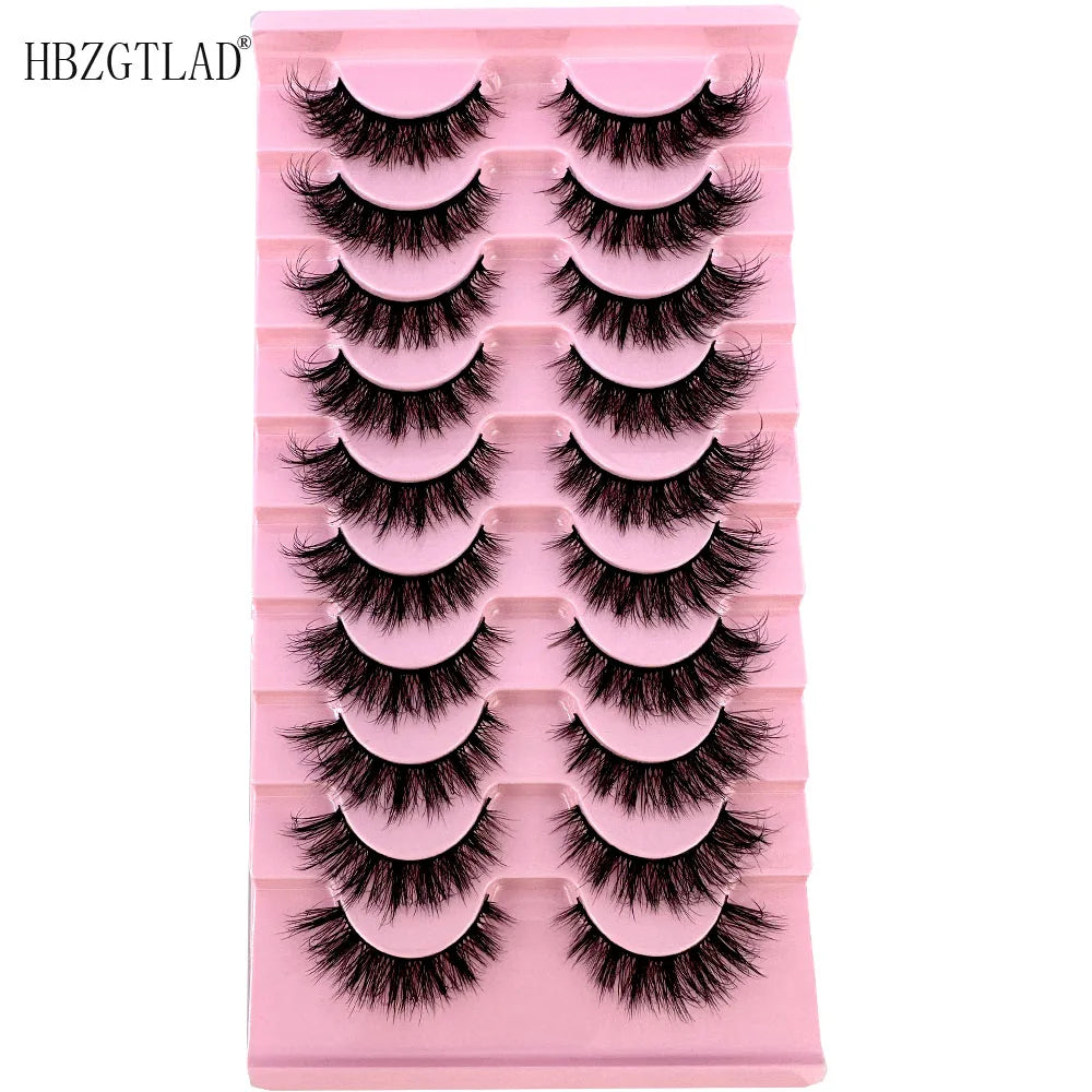 NEW Mink Lashes Natural Look False Eyelashes Wispy Cat Eye Lashes Fluffy 3D Mink Lashes Natural Fake Lashes Strip Lashes 10Pairs