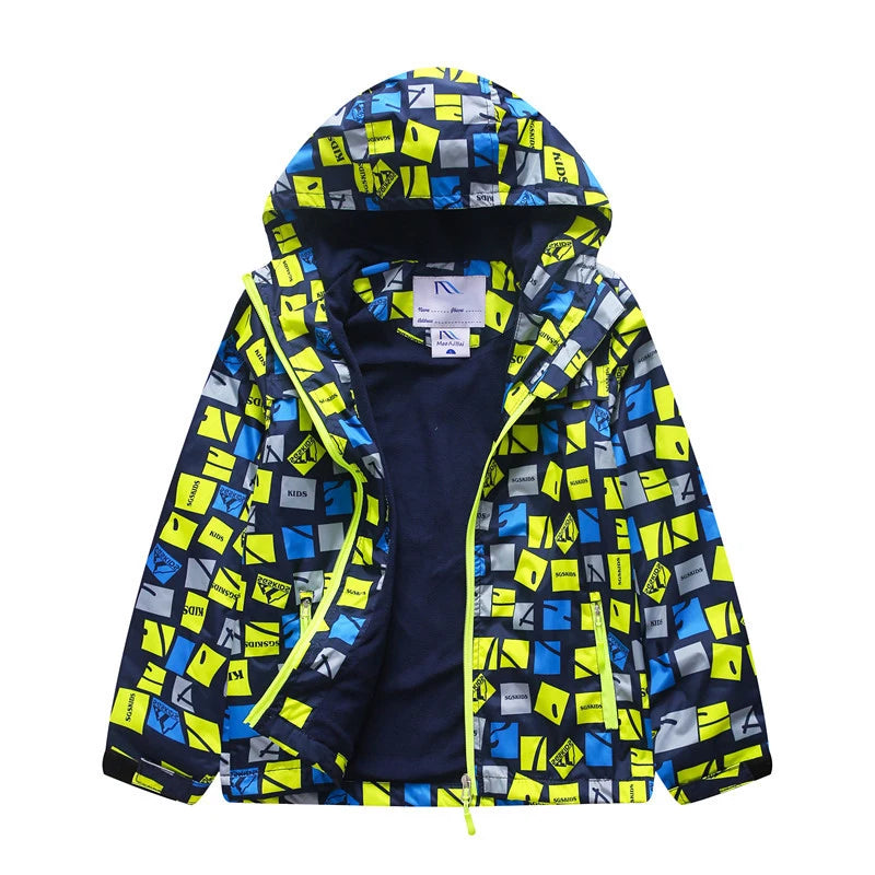 Kids Jacket For Boy Children'S Wear Boys Windbreaker Autumn Baby Waterproof Inner Polar Fleece Jackets Coat Outwear Submachine