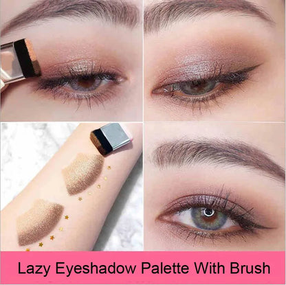 Two-color Small Box Lazy Eye Shadow Makeup Matte Eye Shadow Easy To Carry Eyeshadow Tray Professional Women's Cosmetics