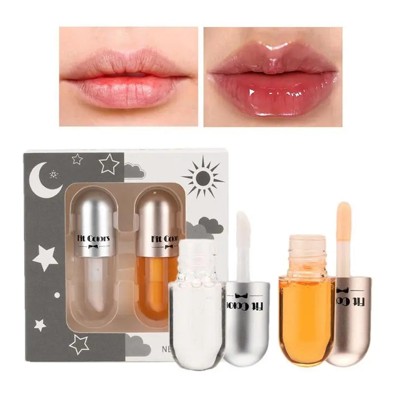 Lip Oil Day Night Instant Volume Plumper Oil Clear Mint Lip Balm Moisturizer Reduces Thin Lip Line Cosmetic Lip Gloss Lip Serum