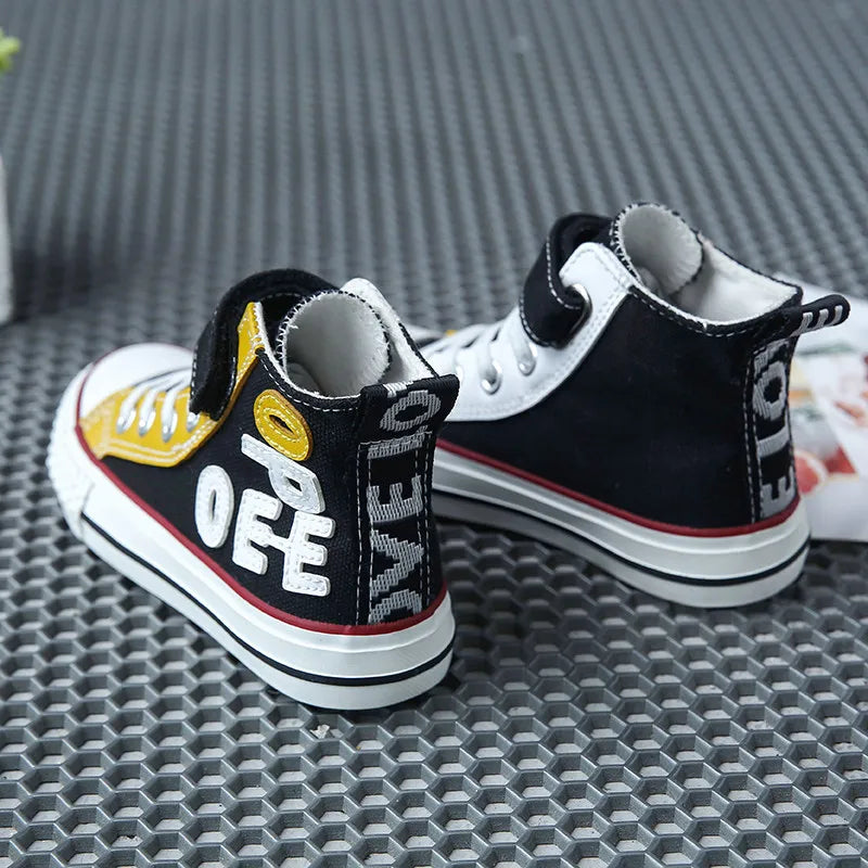 Kids Shoes Canvas High Top Children's Sneakers Boys Girls Casual Shoes Korean Breathable Student Sport Shoes Sapato Infantil