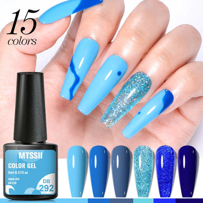 Mtssii Green Blue Uv Gel Nail Polish Top Uv Led Gel Nail Art Varnish Hybrid Soak Off Gel Lacquer Lucky Nail Paint Gel Polish