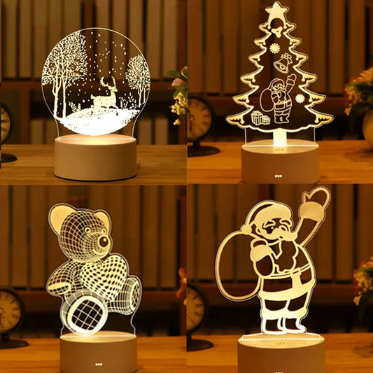 Romantic Love 3D Lamp Acrylic Led Night Lights Children's Table Lamp Christmas Neon Sign Lights Valentine's Day Birthday Gifts