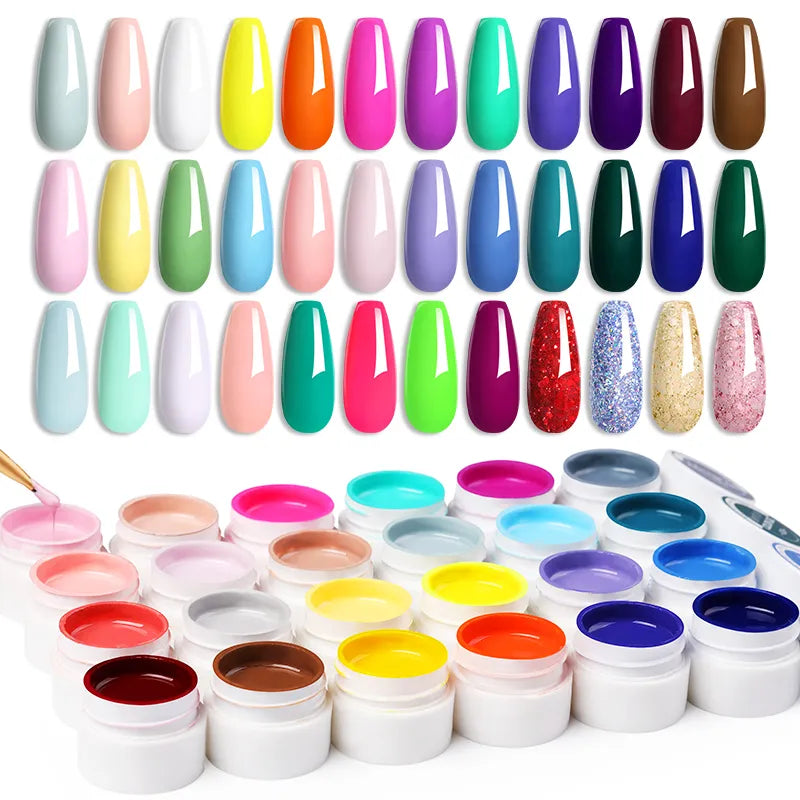 LILYCUTE 48 Colors Mud Gel Full Coverage Colorful Paint Gel DIY Creamy Texture Nail Gel Polish Manicure Varnishes Solid UV Gel