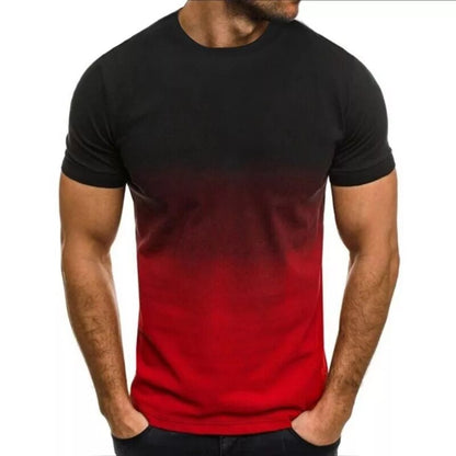 Summer Color Gradual Change Casual Men's T-Shirt 3D Fashion Print Men's Street Top Short Sleeve Oversize