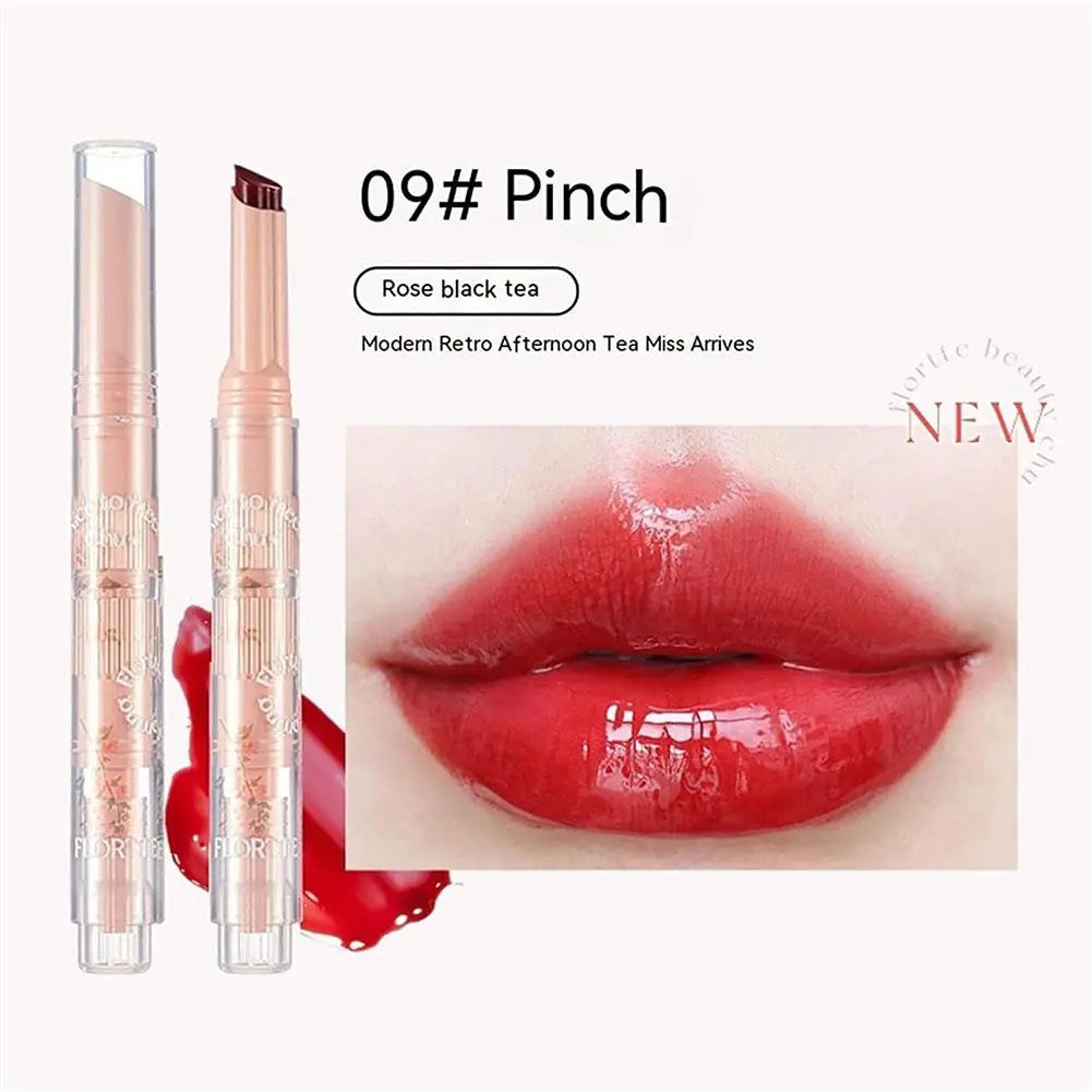 1Pc Jelly Lip Glaze Flower Mirror Water Lipstick Heart