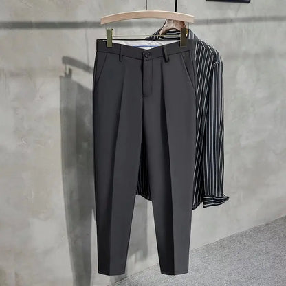 New Autumn Winter Suit Pants Men Thick Business Classic Grey Black Khaki Straight Korean Formal Trousers Male Plus Size 27-40 42