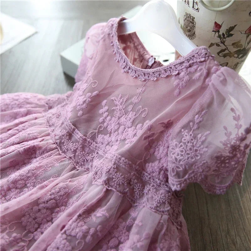 Summer Girl Dress Casual Baby Girls Clothes Kids Dresses For Girls Lace Flower Wedding Gown Children Birthday Party School Wear