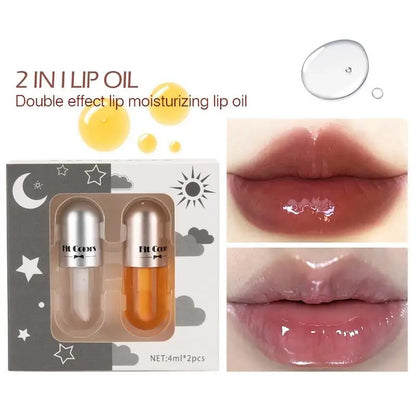Lip Oil Day Night Instant Volume Plumper Oil Clear Mint Lip Balm Moisturizer Reduces Thin Lip Line Cosmetic Lip Gloss Lip Serum
