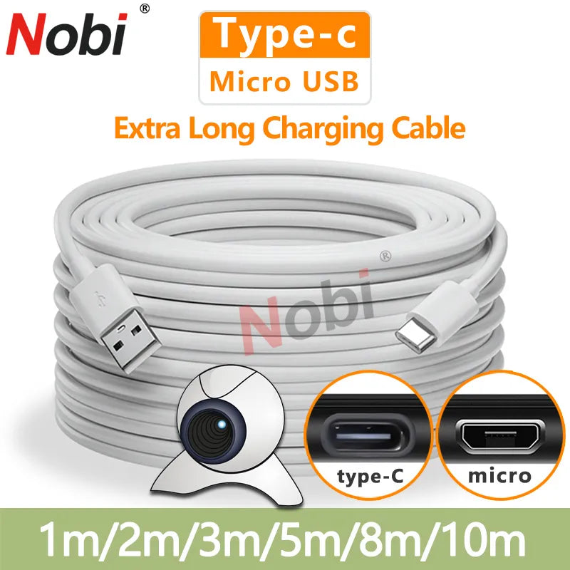 10m/8m/5m/3m Super Long USB Type C Extension Charging Cable Charger Wire Data Line For Samsung Xiaomi Huawei Android Universal
