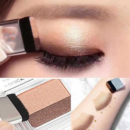 Two-color Small Box Lazy Eye Shadow Makeup Matte Eye Shadow Easy To Carry Eyeshadow Tray Professional Women's Cosmetics