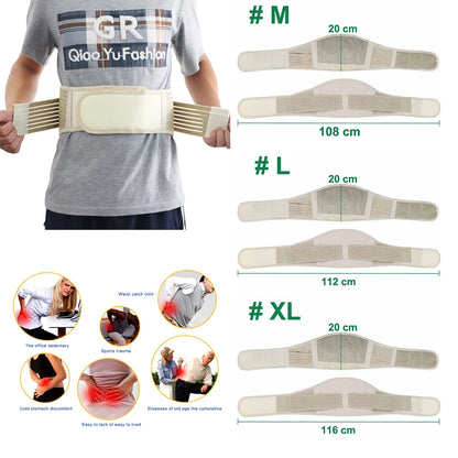 Tcare 1Pcs New Tourmaline Adjustable Self-heating Lower Pain Relief Magnetic Therapy Waist Support Belt Brace Lumbar Health Care