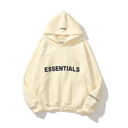 Essentials Hoodie Men's Reflective Letter Printed Oversized Hoodies Sweatshirts Women Fashion Pullover Hip Hop Street Sweat Tops