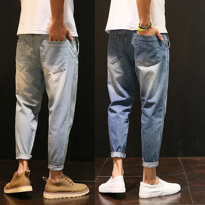 High Quality 2022 Spring Summer Casual Washing Vintage Hip Hop Student Teenagers Thin Jeans Men Loose Harem Pants Male