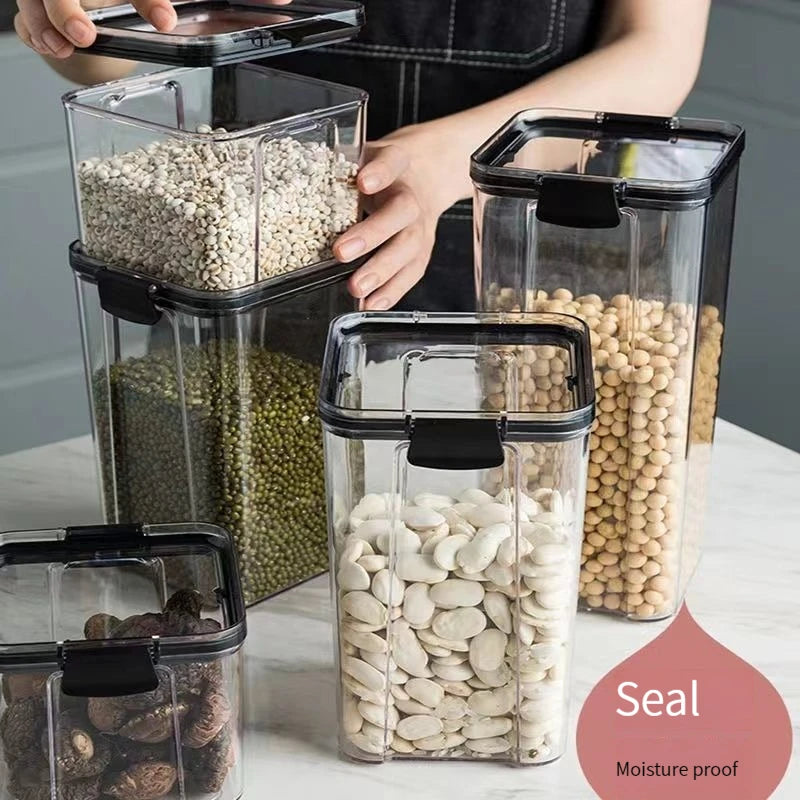 10pcs/set Kitchen Storage Container 1800ml/1300ml/700ml/460ml cereal dispenser Food Storage Containers with Lids BPA Free