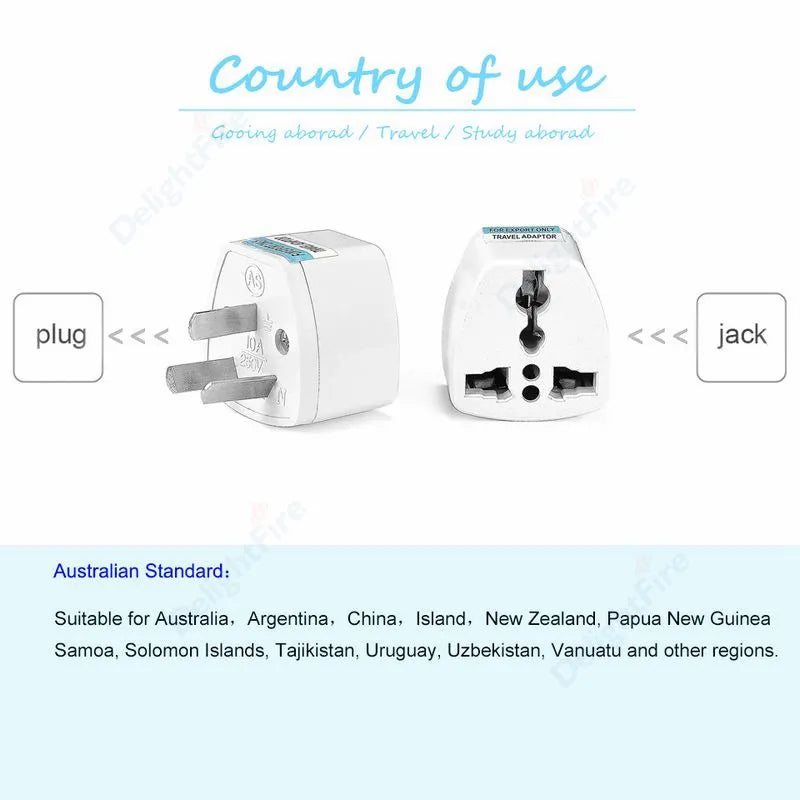 Australian Electrical Socket New Zealand EU US UK To AU Australia Travel Adapter Outlet Electrical Plug Converter Power Charger