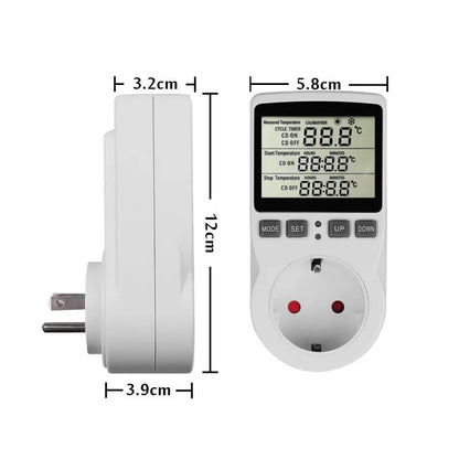 EU/FR/US/BR Plug LCD Digital Thermostat Temperature Controller Socket Outlet With Timer Switch Heating Cooling Adjustment