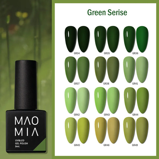 Gel Nail Polish Green Color Series Nail Polish Paint Manicure Gel  Semi Permanent Painting Art Nails Accesorios