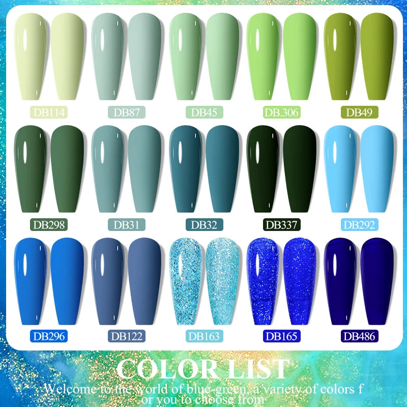 Mtssii Green Blue Uv Gel Nail Polish Top Uv Led Gel Nail Art Varnish Hybrid Soak Off Gel Lacquer Lucky Nail Paint Gel Polish