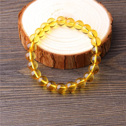 High Quality Citrines Beads Bracelet For Women Men AAA Grade Yellow Quartz Crystal Stone Bracelet 6 8 MM Stretch Bangles Jewelry