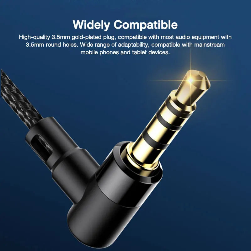 EARDECO Earphone With Microphone 3.5mm Wired Headphones Bass Stereo With Mic Earphone Earbuds Mobile Headphone Headset Sport